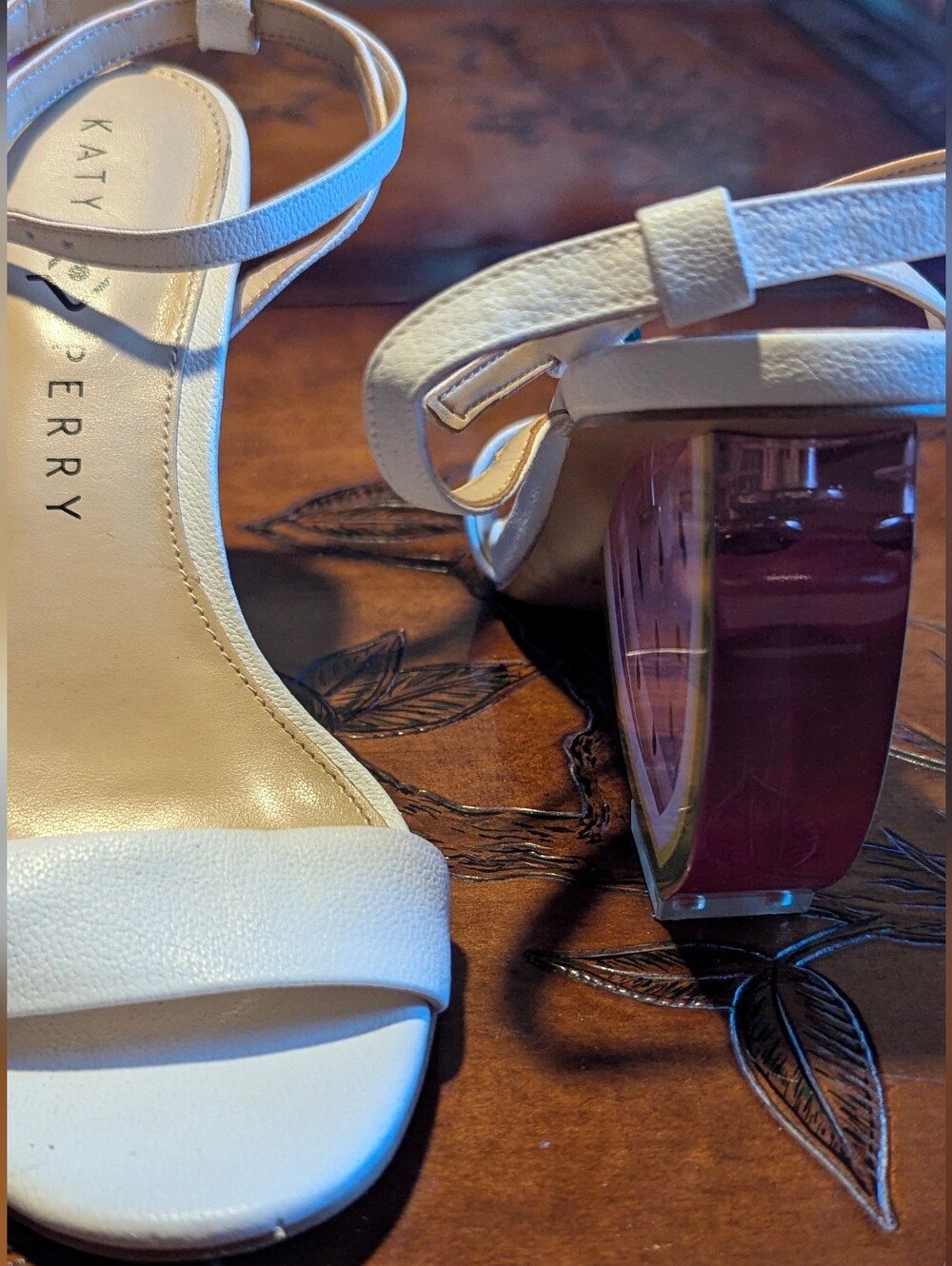 Katy Perry Collections White Watermelon Heel Sandals - Picture 5 of 7